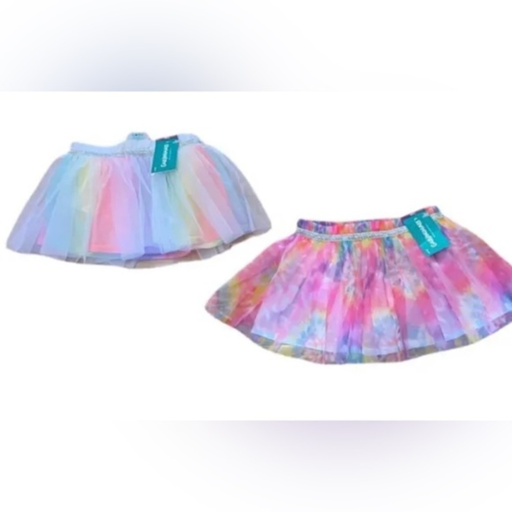 New 12 m 12 months baby girl lot of 2 rainbow tutu tulle skirts with briefs